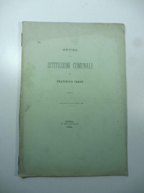 Studi su le istituzioni comunali